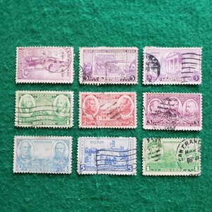 アメリカ合衆国切手 UNITED STATES POSTAGE ★9枚　1936年/外国切手