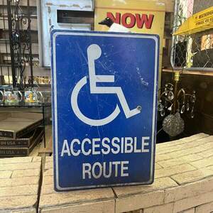 ヴィンテージ 看板 [202308-M] ACCESSIBLE ROUTE ストリートサイン アメリカン雑貨