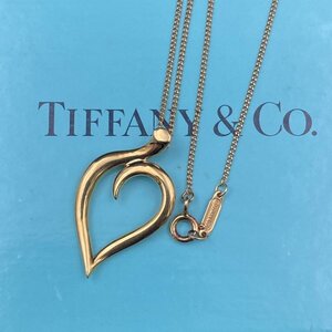 A205 TIFFANY＆Co.（ティファニー）K18リーフハートネックレス イエローゴールド リーフモチーフ 約4.9ｇ750刻印