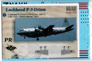 1/72 Print Scaleプリントスケールデカール　72-132 Lockheed P-3 Orion