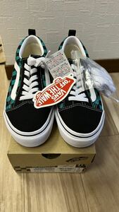 VANS OLD SKOOL (19-22) BLK/GREEN CHK 21cm