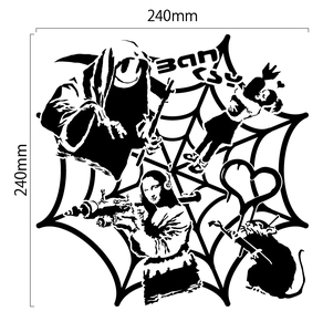 自作カッティングステッカー ステッカーボム 風 バンクシー リーパー 等 240×240mm ネコポス対応可 ステッカー 商品同梱可 新品[S-221]