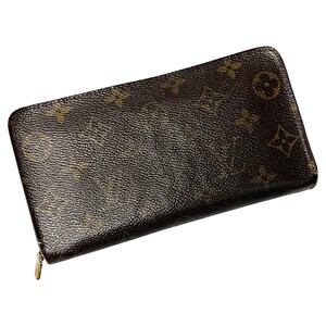 ☆☆ LOUIS VUITTON ルイヴィトン モノグラム ポルト モネ・ジップ M61727 ブラウン 長財布 レディース ゴールド金具 傷や汚れあり