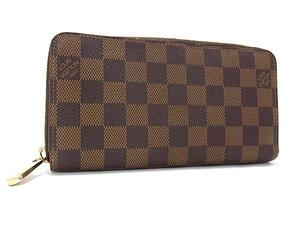 1円 ■美品■ LOUIS VUITTON ルイヴィトン N41661 ダミエ ジッピーウォレット ラウンドファスナー 長財布 ウォレット ブラウン系 FL3291