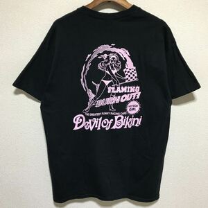 [即決古着]DRAGON RACING/ドラゴン・レーシング/CREW(クルー)Tシャツ/Devil of Bikini/ブラック/GILDAN(ギルダン)製/Lサイズ