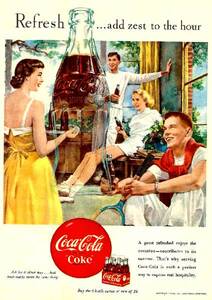 ●337F　1950年のレトロ広告　コカコーラ　Coca-Cola　Coke