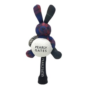 【1円】PEARLY GATES パーリーゲイツ 2023年モデル ヘッドカバー うさぎ チェック柄 ネイビー系 FW [240101267595]