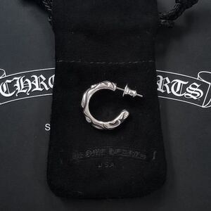 クロムハーツ スクロールフープピアス baby chrome earring fat hearts hoop plain scroll イヤリング クロス ダガー プレーンフープ 新品