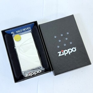 H866-NG2-296▲【未使用】 Zippo ジッポ オイルライター MILD SEVEN マイルドセブン スリム 箱付き 火花あり