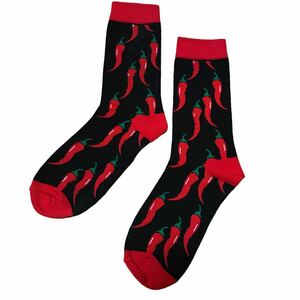 2000円以上送料無料！レッドホットチリペッパー　靴下　25〜28cm【メンズ】wishbone_socks 　唐辛子柄