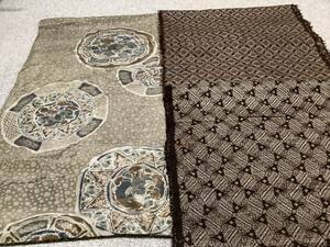 大島紬、羽織裏の古布3種