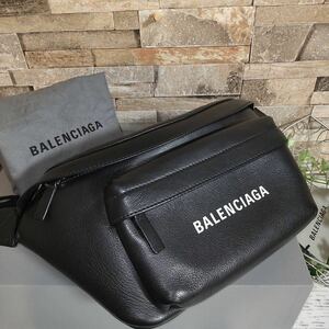 1円【未使用級】BALENCIAGA バレンシアガ ボディバッグ ウエストポーチ ショルダーバッグ ブラック 黒 エクスプローラー レザー 箱 保存袋