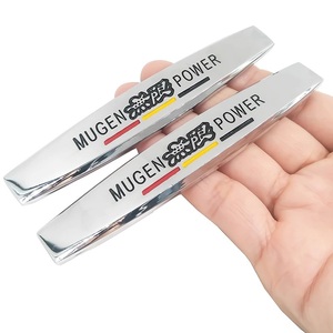 【ゆうパケット送料込】MUGEN 無限 POWER エンブレム 2枚組 縦1.8cm×横9.9cm 金属製 HONDA 本田　