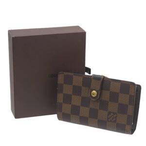 LOUIS VUITTON/ルイヴィトン ポルトフォイユ ヴィエノワ 二つ折り財布 ダミエ エベヌ N61674 CA1015 ES Bランク