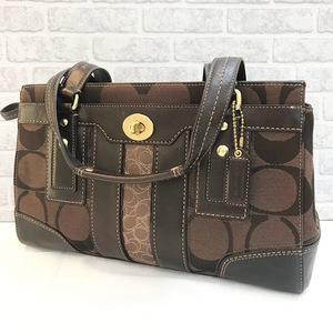 ★最終値下げ★ ★人気ブランド★ ★ブランド品★ COACH コーチ　シグネチャー　茶色　ハンドバッグ　D0773-11071