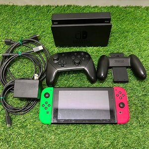 【中古品】『1-157』Nintendo SWITCH スイッチ HAC-001 本体 ドック コントローラー HDMIケーブル アダプター　セット