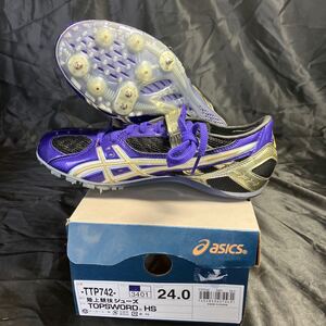 asics 15 -TTP742- 24センチ　靴　シューズ　スポーツ　スパイク　ビンテージ