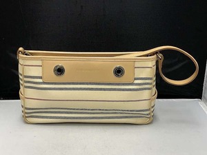 期間限定セール バーバリー BURBERRY ハンドバッグ/キャンバス/CRM/76947/Horizontal Striped HandBag