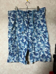 A BATHING APE ハーフパンツABCカモ2青