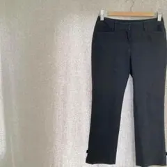 美品✦TO BE CHIC リボンストレッチクロップド丈パンツ S 黒ブラック