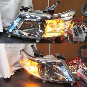 点灯OK 左右 ヘッドライト HID C25 NC25 CC25 前期 セレナ 運転席側 R 助手席側 L HCR-226 100-24859 日産 純正 HIDバルブ無 @6290s