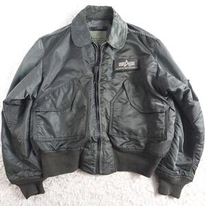 USA製 アルファインダストリーズ CWU-45 フライトジャケット カーキ グリーン ALPHA INDUSTRIES ミリタリージャケット IDEALジッパー XL