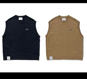 【M】名作 WTAPS DITCH / VEST / POLYん ニット ベスト ダブルタップス Vネック【美品】212MADT-KNM03