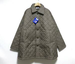 定価5万 新品 yarmo Quilting Wide Fit Short Coat グレージュ オーバーサイズ イギリス製 ヤーモ キルティング ワイド ショート コート