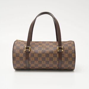 LOUIS VUITTON ルイヴィトン パピヨン PM N51304 ハンドバッグ 鞄 ダミエ・キャンバス×レザー ブラウン×ゴールド レディース