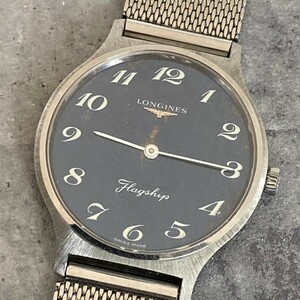 ◆稼働品◆人気◆ LONGINES ロンジン FLAGSHIP フラッグシップ手巻き ネイビー文字盤 メンズ腕時計 アンティーク