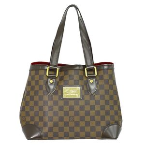 本物 ルイヴィトン LOUIS VUITTON LV ハムステッド PM ダミエ エベヌ トートバッグ ハンドバッグ ブラウン N51205