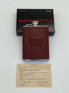 T266 SUNTORY 角瓶党 スキットルボトル 携帯用容器 SKITTLES BOTTLE ステンレス製 レザー ウイスキー ブランデー サントリー 