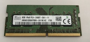 SK HYNIX PC4-2400T 8GB DDR4 ノートパソコン用メモリ DDR4-19200 8GB 260ピン DDR4 LAPTOP RAM 中古品動作品