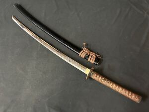 模造刀 打刀 全長107cm 重量1255g 刃渡り71cm 鉄製透かし鍔 鶴 レプリカ コスプレ 居合刀 日本刀 パーツ取り/現状渡し