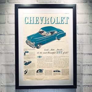 B4 1949年 USA 当時物 シボレー 広告 / カタログ 旧車 Chevy HotRod モンテカルロ マリブ シェベル ムーンアイズ カマロ ミニカー パーツ