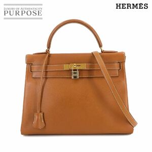 新品同様 エルメス HERMES ケリー 32 2way ハンド ショルダー バッグ クシュベル エプソン ゴールド 〇Z刻印 内縫い Kelly 32 90236445