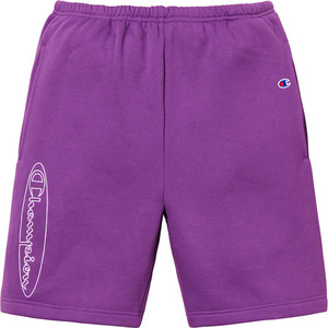 Supreme × Champion 19SS Week11 Outline Sweatshort Purple Small オンライン購入 国内正規新品 納品書,タグ付 紫 チャンピオン Sサイズ