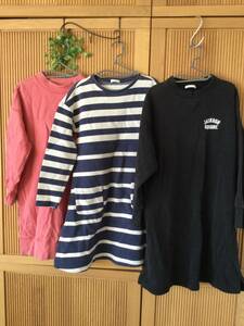 お得な３枚セット★130 UNIQLO.GU トレーナーワンピース(120ヒートテック裏起毛裏フリース裏ボアまとめてまとめ売り