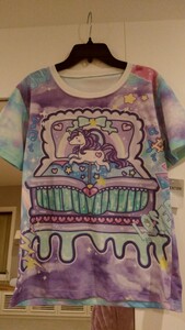 ユニコーン半袖Tシャツ　紫ミントブルーピンク　フリーサイズМ