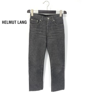 A6640/極美品 春夏 HELMUT LANG ヘルムートラング 初期 本人期 ストレート スレ加工 ジーンズ デニムパンツ 24 黒/イタリア製 レディース