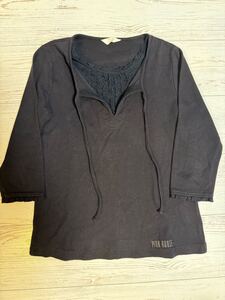 ピンクハウスすみ黒ローンフリル付きカットソーsize M 