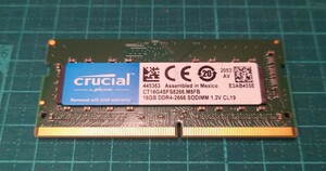 【crucial】DDR4-2666 SODIMM 16GBメモリ　動作確認済み