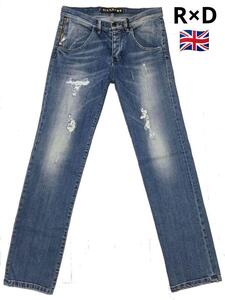 RICHMOND DENIM☆ストレッチストレートジーンズ☆W28 やや余裕あります。