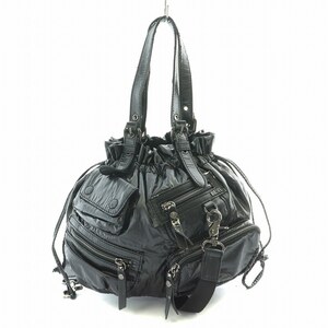 ディーゼル DIESEL 2WAY ハンドバッグ ショルダーバッグ 巾着 ナイロン 黒 ブラック /BB ■GY18 レディース