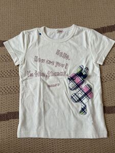 ☆新品☆kp Tシャツ　ミミちゃん　120 ホワイト　チェック