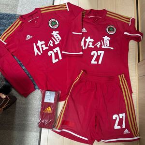 仙台大学 支給品 2014 4点セット 支給 実使用 非売品 ユニフォーム いわき FC 清水エスパルス ジュビロ磐田 Jリーグ 上下セット 赤 27