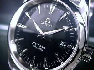 綺麗 OMEGA オメガ シーマスター アクアテラ 2518.5000 ブラック 150メーター デイト 鑑定済