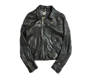 正規品 CHROME HEARTS クロムハーツ ライダース クリティンレザー キルティングデザイン ダガー クロスボタン 金具 ボーイズ ユニセックス