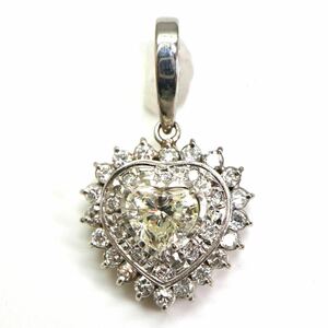 1円〜!!▼Pt900 天然ダイヤモンドペンダントトップ▼N 約4.1g diamond pendant ジュエリー EE9/EE9S475