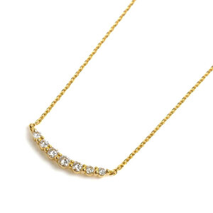 STAR JEWELRY スタージュエリー K18YG セブンダイヤモンド ネックレス 2ZN2177 ダイヤモンド0.14ct 1.5g 40cm レディース 中古 美品